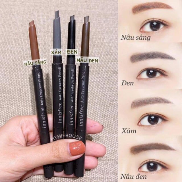 Chì kẻ mày innisfree auto eyebrow pencil kẻ không trôi và bám màu tốt quá mê luôn phiên bản mới nhất