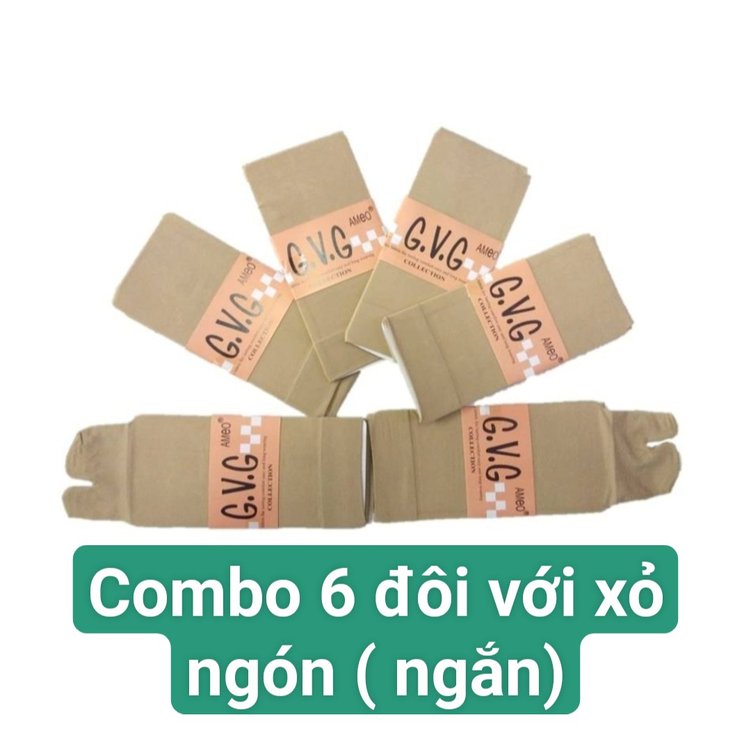 Combo 6 đôi Tất / vớ da xỏ ngón chân cho nữ , ngắn, thun cotton co giãn 4 chiều,mã A-06XN
