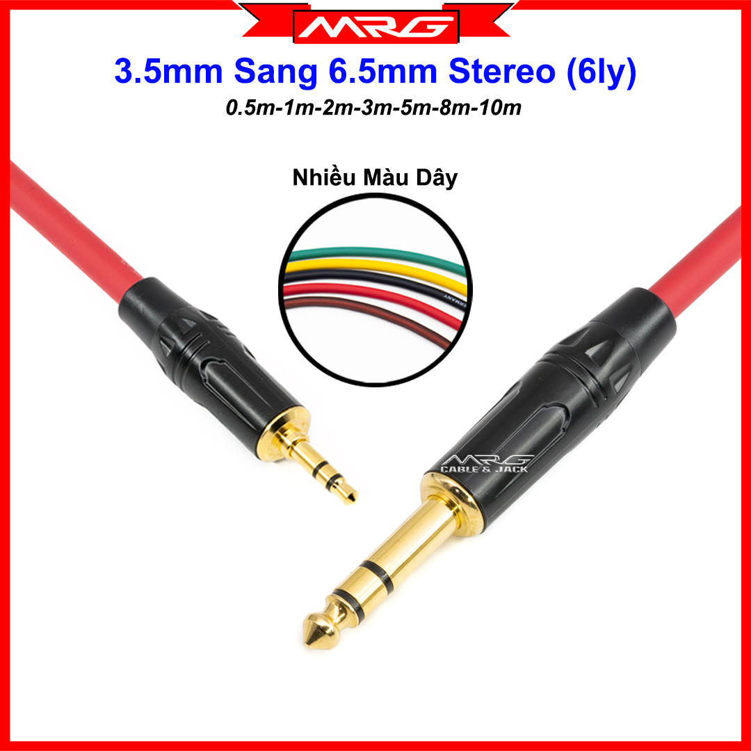 Dây 3.5 Sang 6.5 Stereo, dài 0.5m-1m-2m-3m-5m-8m-10m, giá 1 dây | dây jack 3.5 ra 6ly stereo.