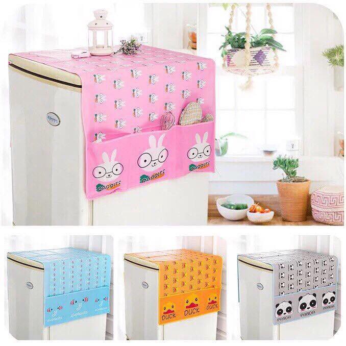 Phủ tủ lạnh nilong chống thấm mẫu mới cute 2019