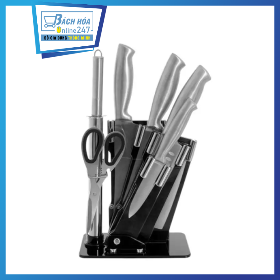 Bộ Dao Nhật 6 Món Cao Cấp Xuất Nhật Kèm Khay Đựng -Chống Rỉ Sét Và An Toàn
