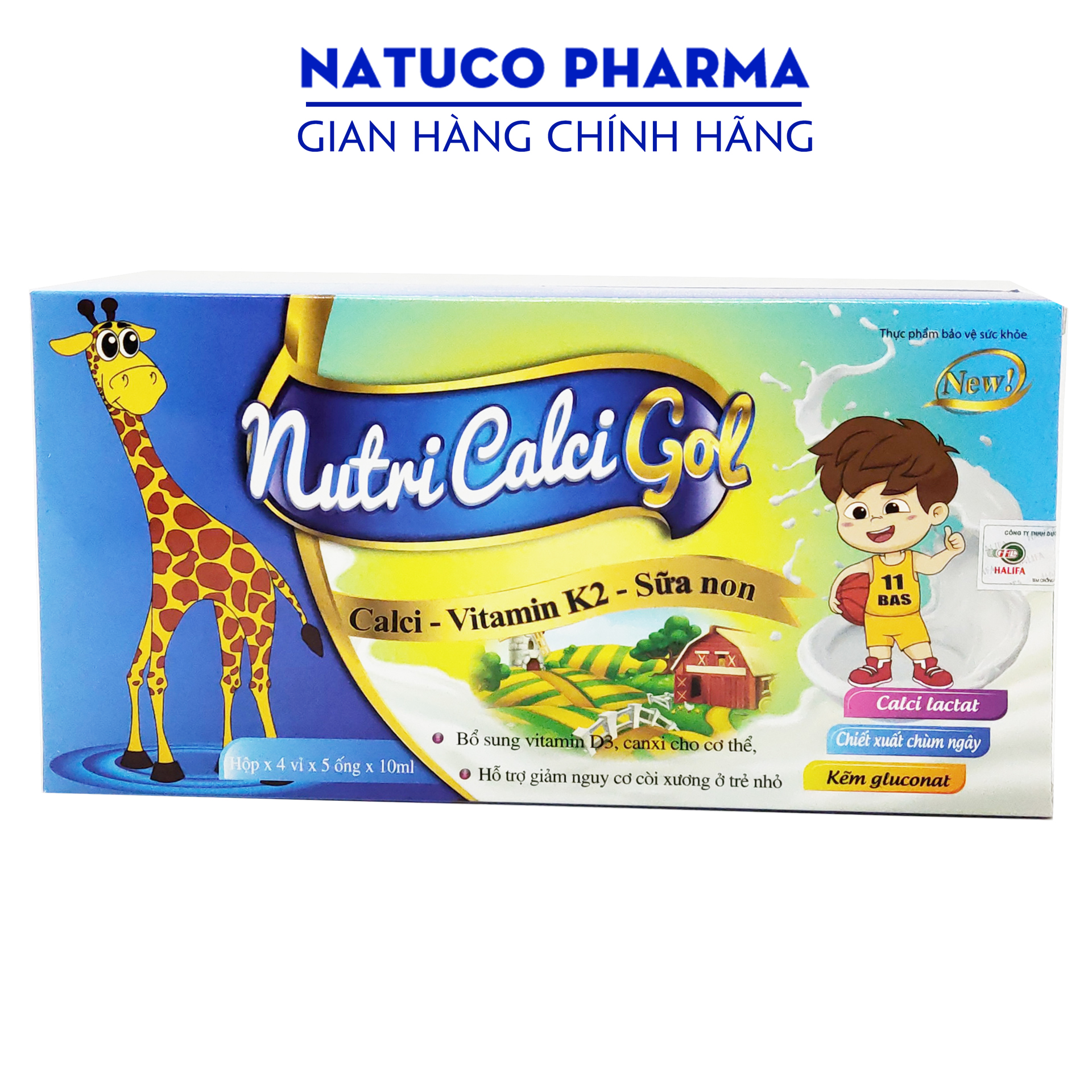 Canxi cho bé NUTRI CALCI GOL từ 1 tuổi - bổ sung canxi, vitamin D3, K2, sữa non giúp phát triển chiề