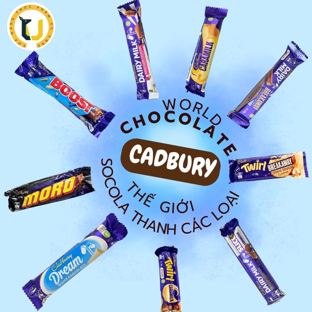 (HÀNG ÚC) Kẹo socola thanh mini tổng hợp CADBURY Chocolate Mini Bars assorted