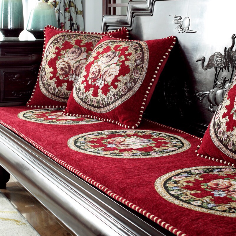 Thảm ghế hoàng gia, thảm ghế sofa 1m8 x 55cm loại mới mẫu màu đỏ