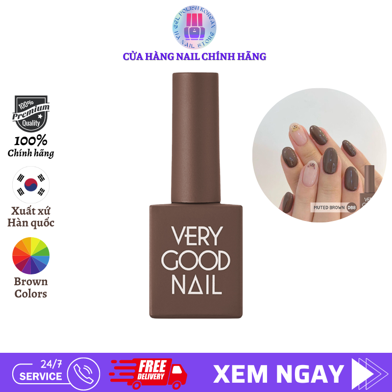 Sơn móng tay gel tông màu Nâu dòng cao cấp Hàn quốc Very good nail chính hãng 10ml [ 1 sản phẩm ]