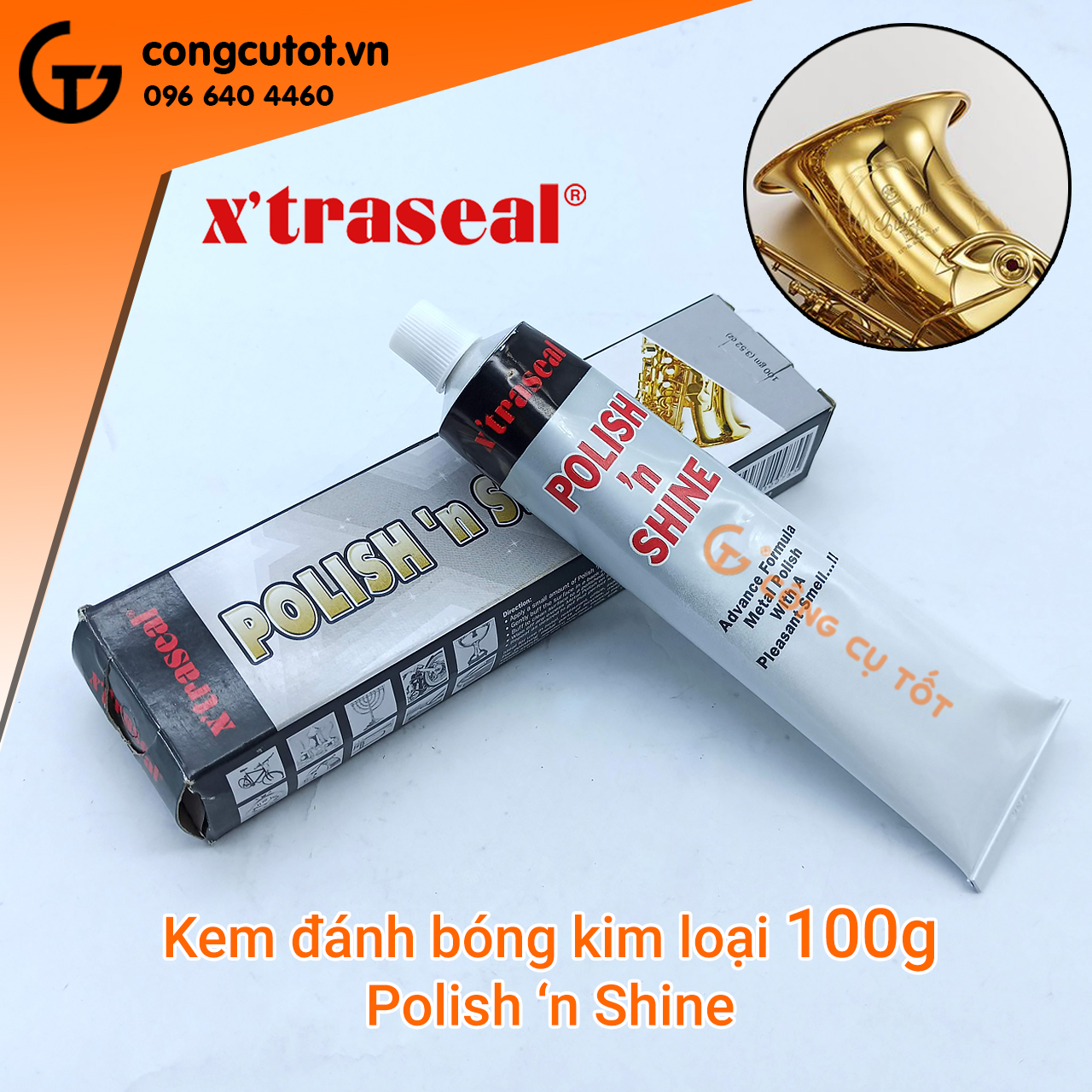 Kem đánh bóng kim loại - Polish ‘n Shine X'traseal 100 gram