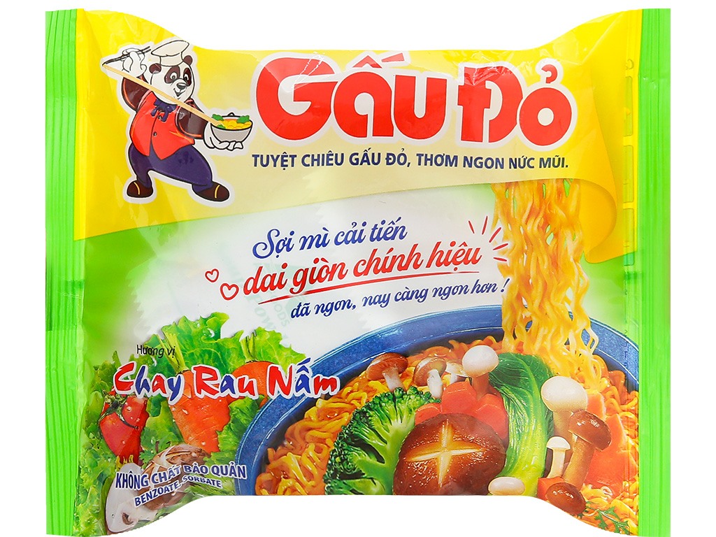 Mì Chay Rau Nấm Gấu Đỏ (gói)