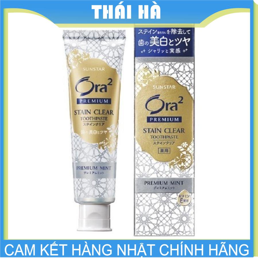HCMKem Đánh Răng Ora2 Premium Stain Clear 100g VỊ BẠC HÀ KẾT HỢP VITAMIN E