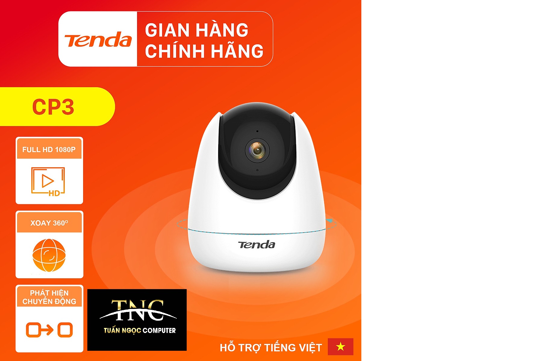 Camera ip wifi tenda cp3 1080p fullhd 360°