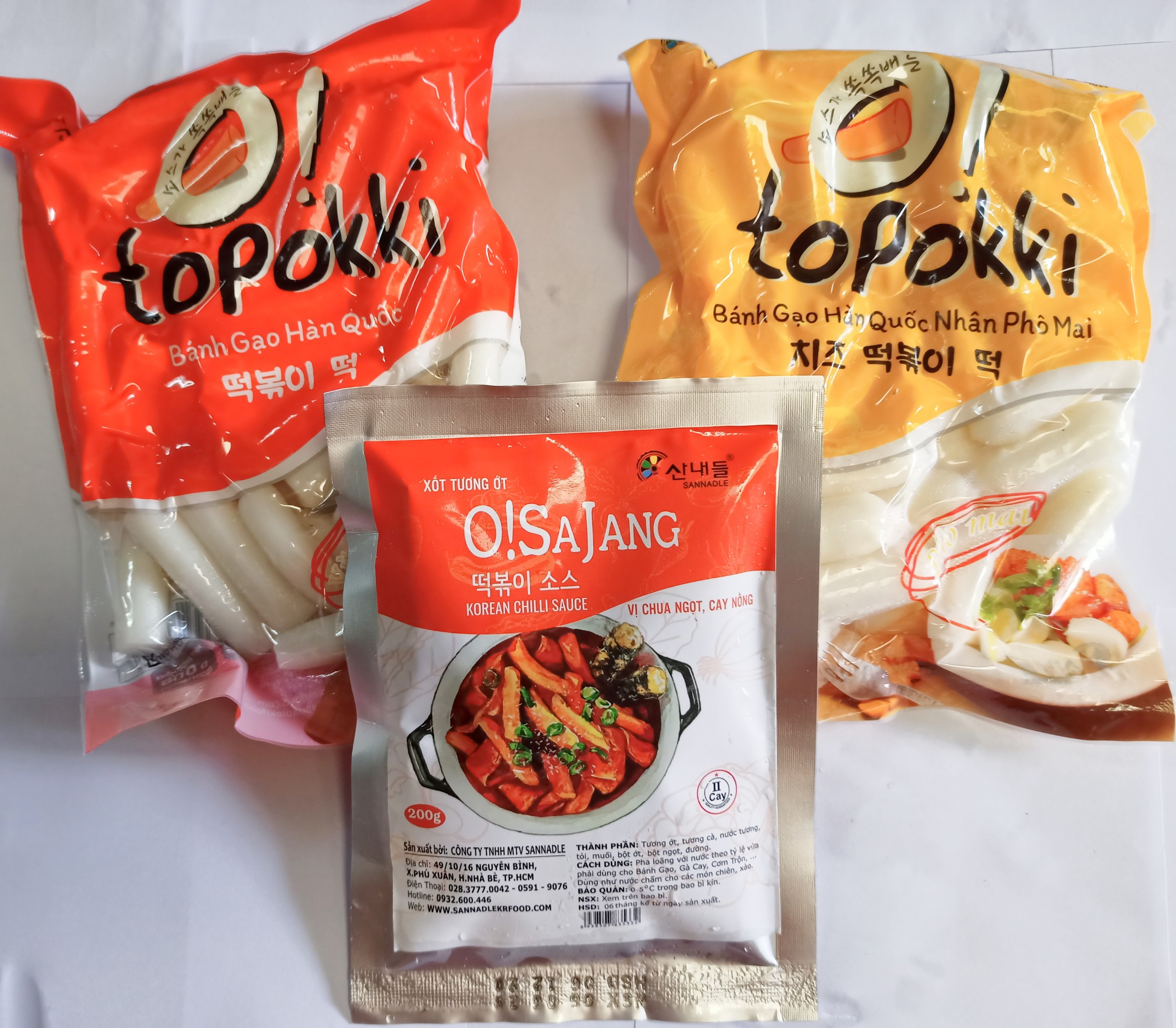 Combo 500g bánh gạo tokbokki +500g bánh gạo nhân phô mai+200g sốt  Hàn Quốc_Monhi_Food