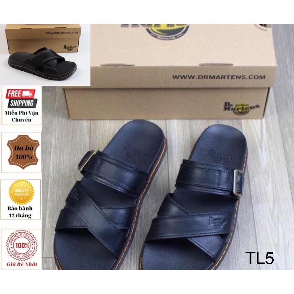 Dép quai ngang doctor martens da bò cao cấp TL1,2,3,4,5