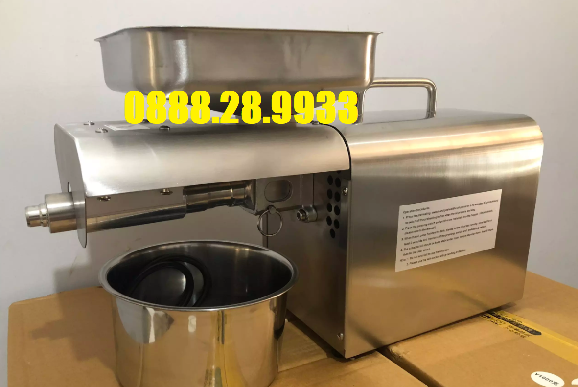 Máy ép dầu lạc gia đình GD09 inox Công nghệ Đức - Chuyên ép các loại dầu thực vật, dầu đậu phộng, dầu vừng, dầu mè, dầu bơ, dầu đậu nành