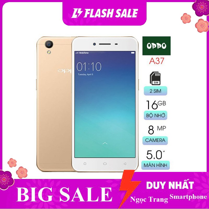 Điện thoại smartphone oppo neo 9 - a37 màu vàng bảo hành 12 tháng