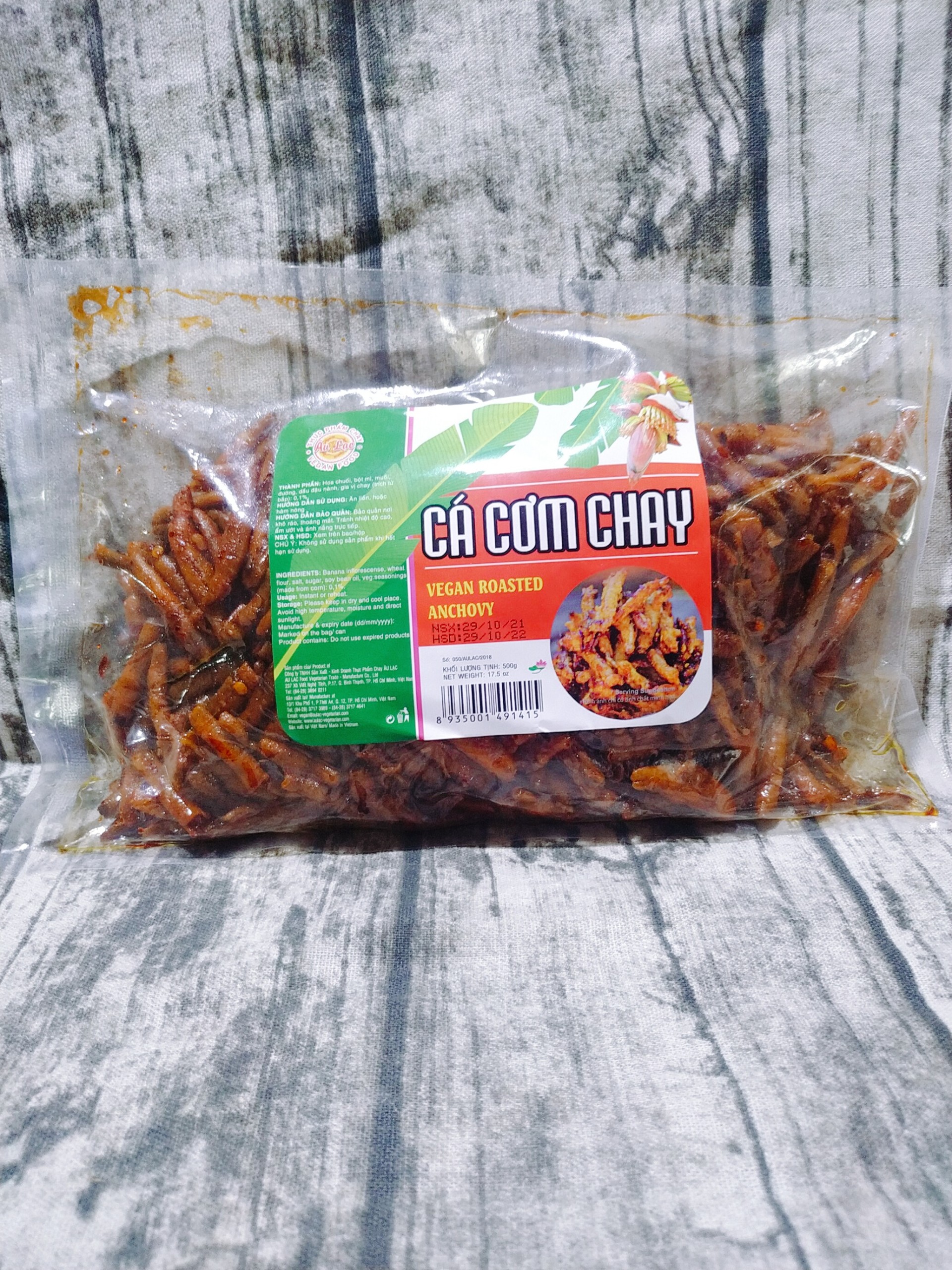 Cá cơm chay ăn liền với cháo cơm 1 gói 500g