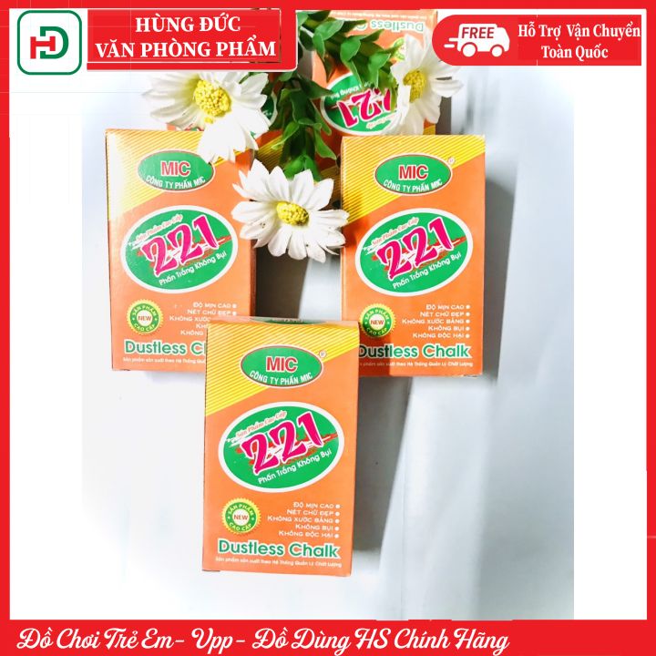 Phấn viết bảng không bụi,phấn trắng mic 221