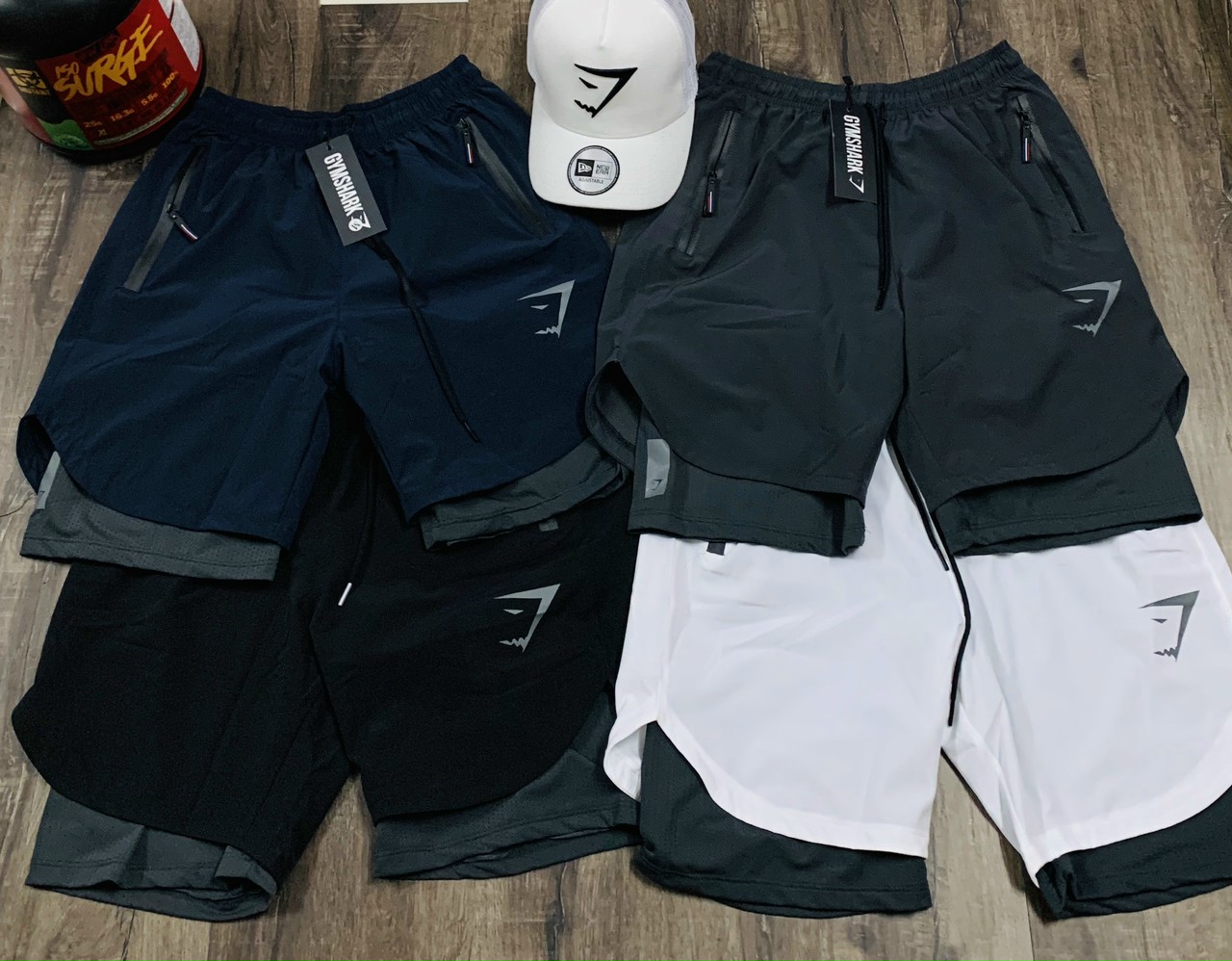 [HCM]Quần short tập gym 2 lớp thun co giản tốt quần đùi 2 lớp tập gym nam {XUONG MAY DO GYM]