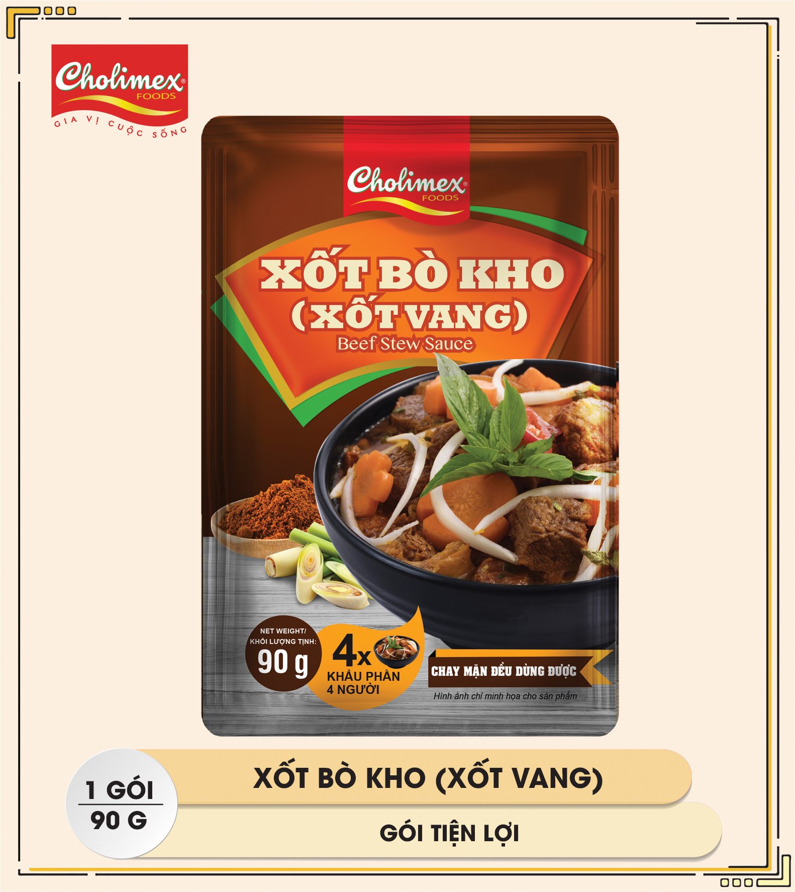 Xốt Bò Kho (Bò xốt vang) - Gói tiện lợi 90g