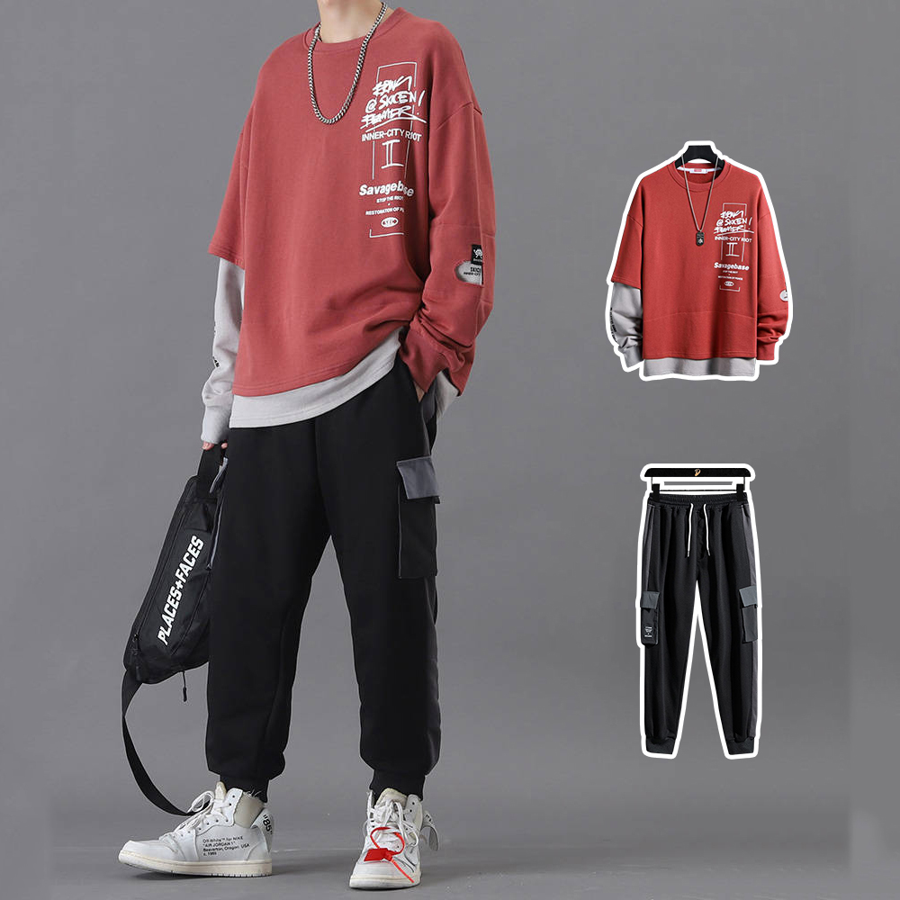 Set Bộ Quần Áo Nỉ Nam Áo Nỉ Pha 2 Màu Kiểu Cách Kết Hợp Với Quần Jogger Túi Bo Ống Năng Động Thời Trang SMARTLY GIRL SET NAM 90000155