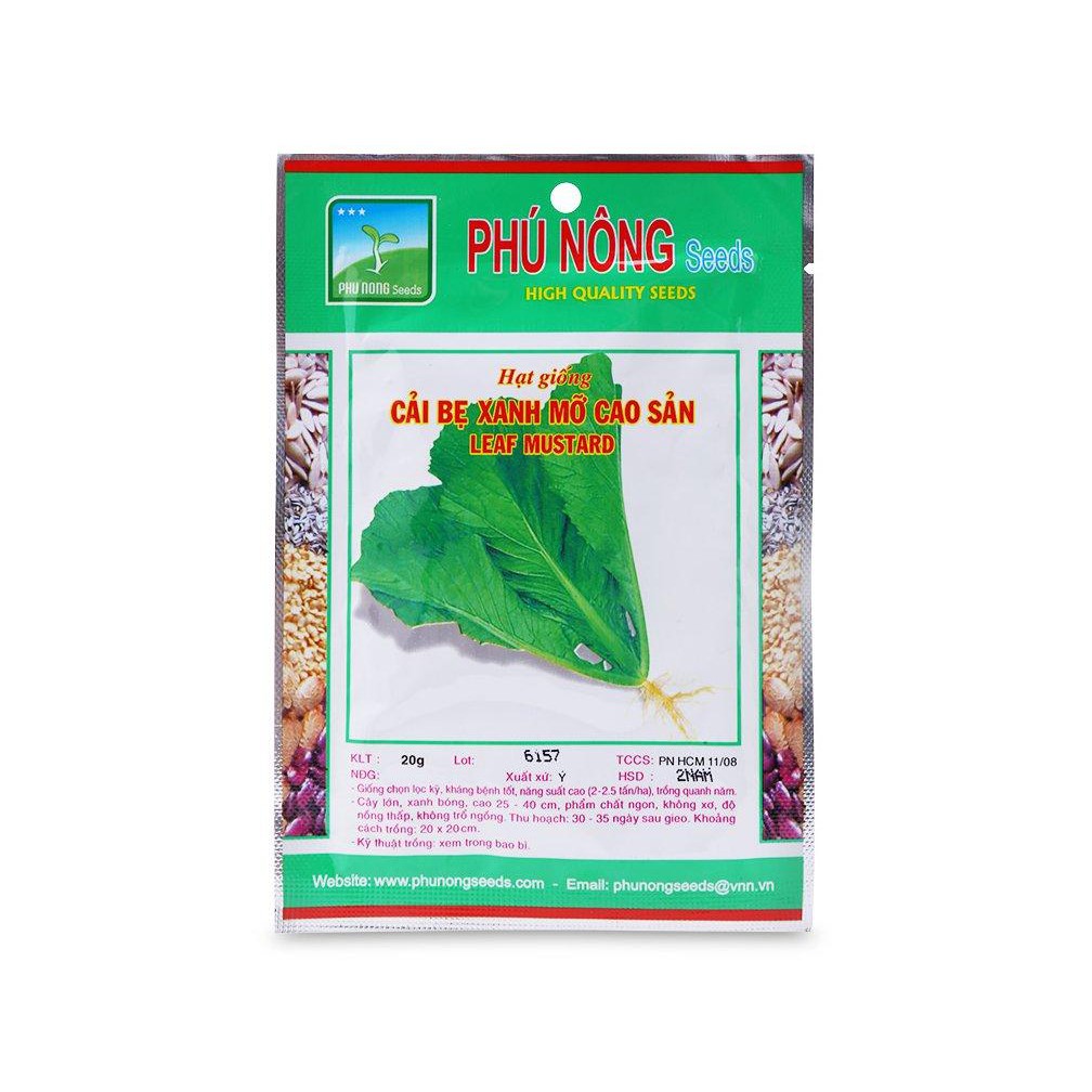Hạt giống cải bẹ xanh mỡ phú nông - gói 20g