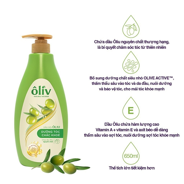 Dầu Gội Ôliv Natural Nourish Dưỡng Tóc Chắc Khỏe 650ml