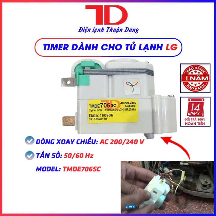 Timer tủ lạnh LG chân lớn, Đồng hồ rơ le thời gian cho tủ lạnh - Điện Lạnh Thuận Dung