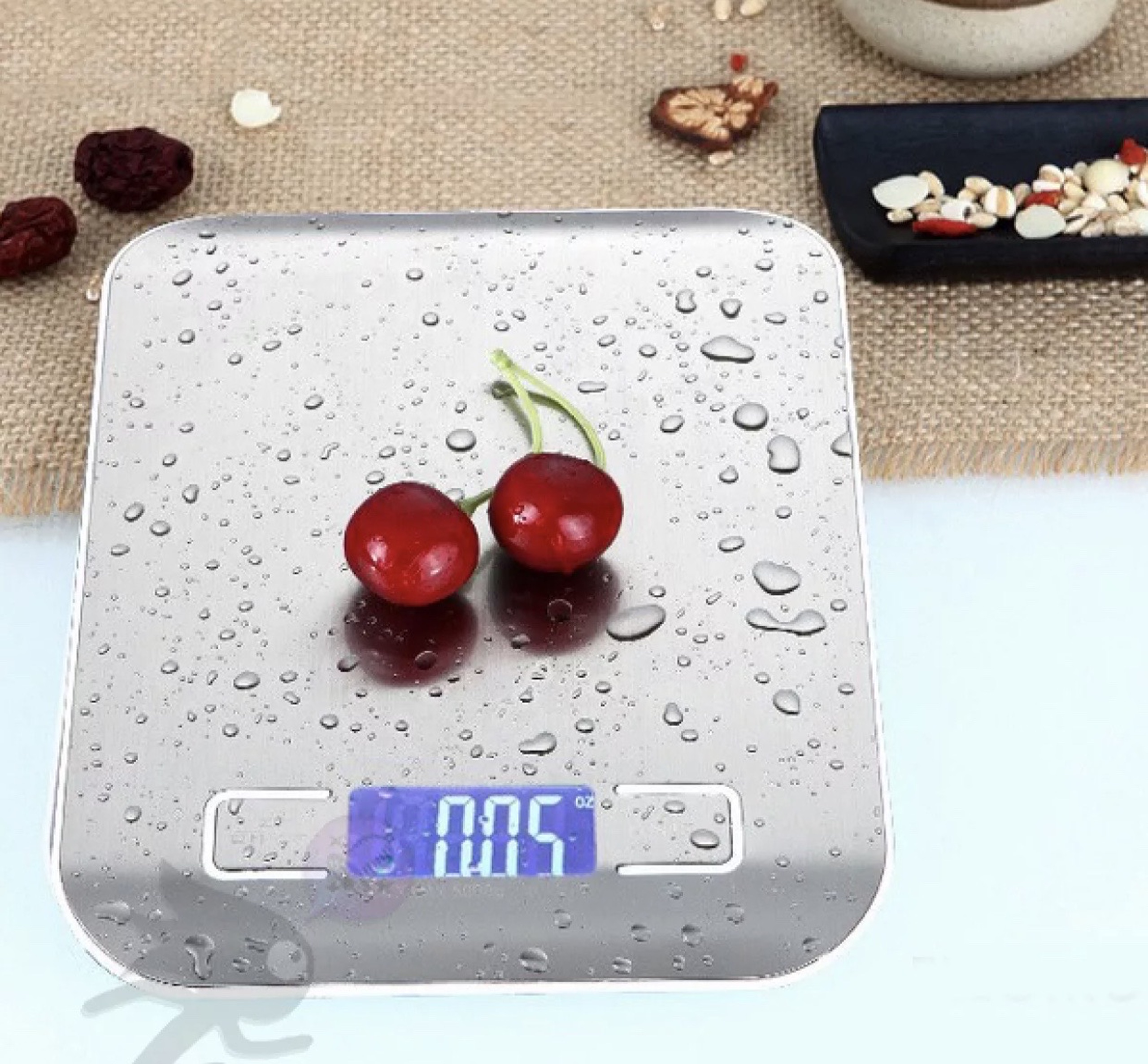 [HCM]Cân điện tử 5kg tiểu ly nhà bếp mặt cân kim loại không gỉ + 2 pin tiểu.