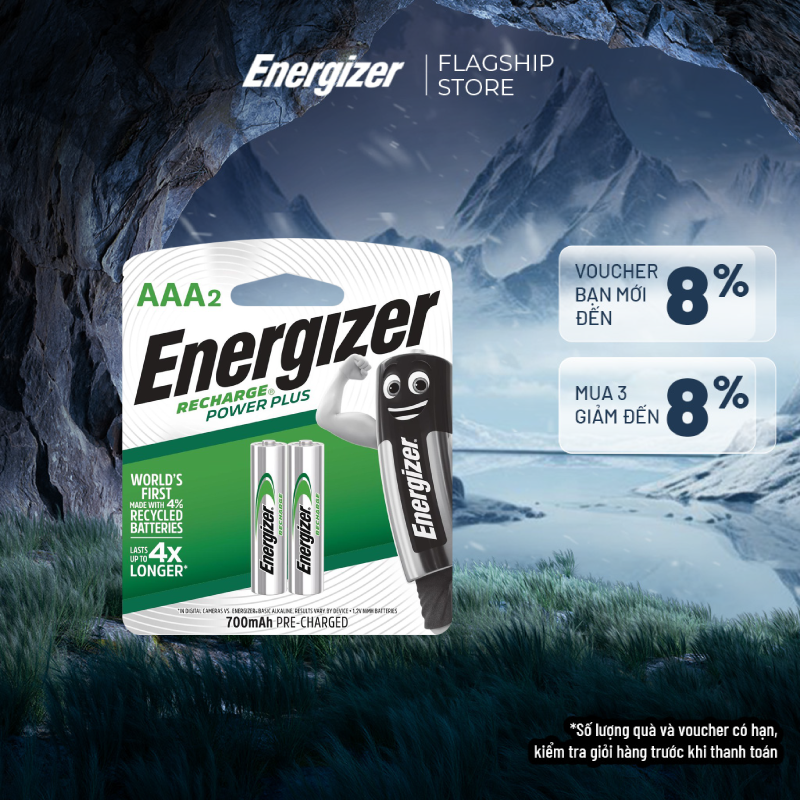 Pin sạc aaa energizer aaa 700mah - vỉ 2 viên