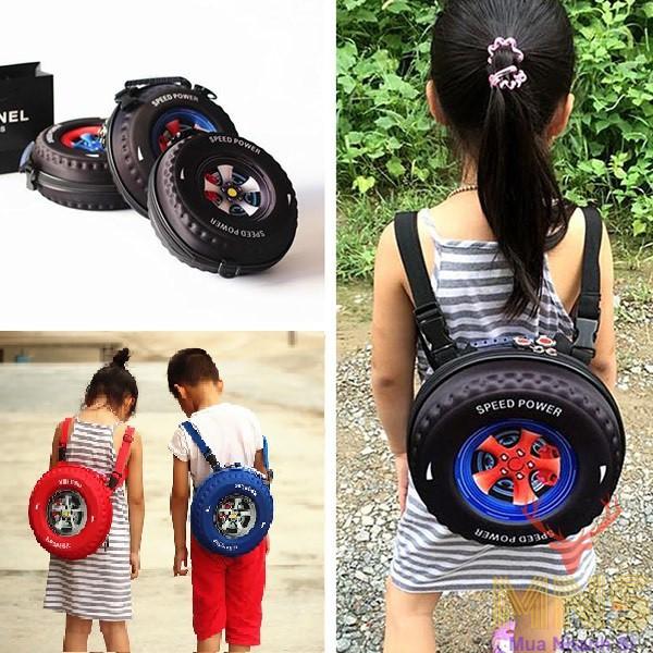 Balo hình bánh xe ngộ nghĩnh cho bé vui tới lớp