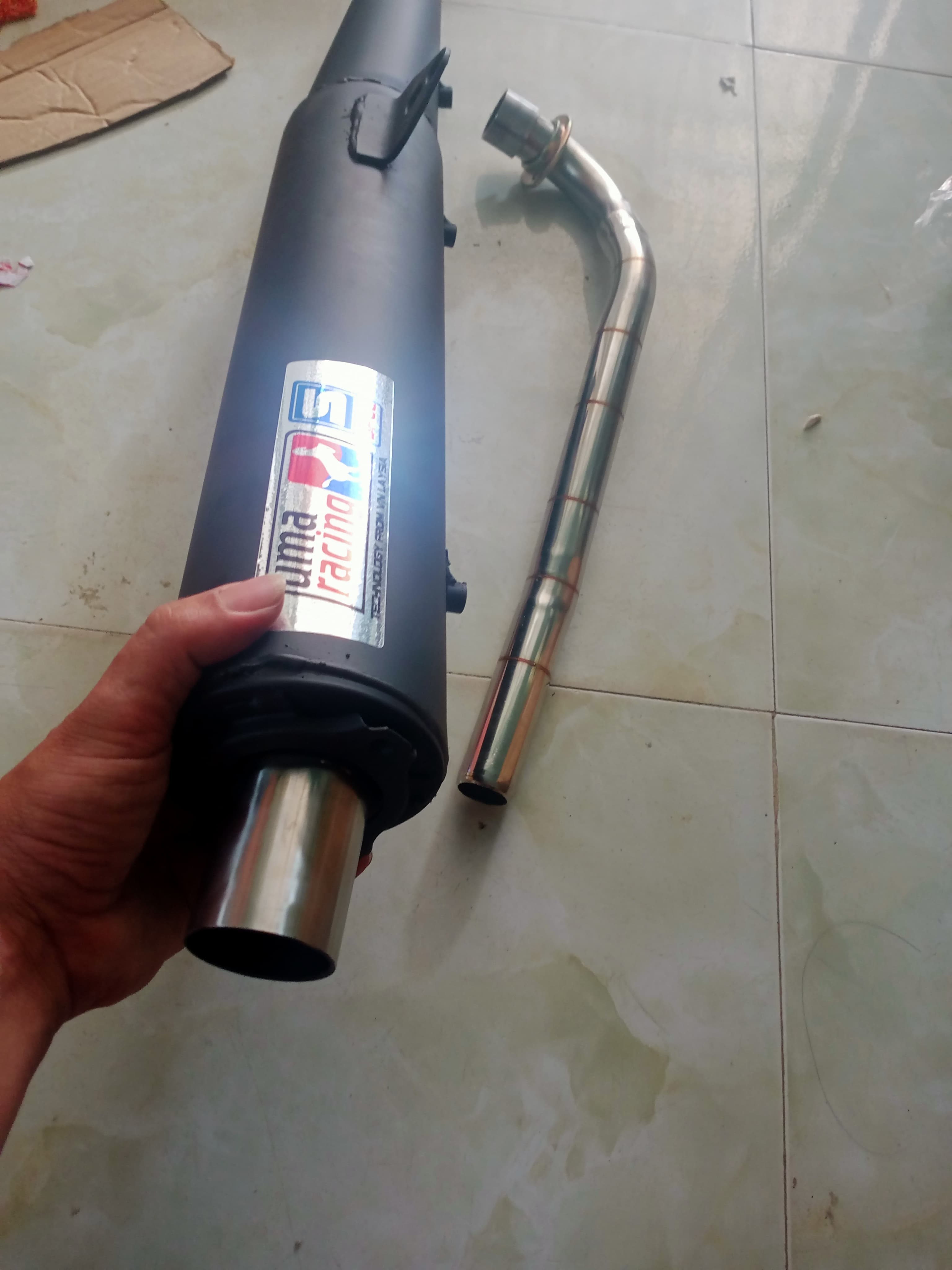 Pô Uma racing lắp sirius inox và đen