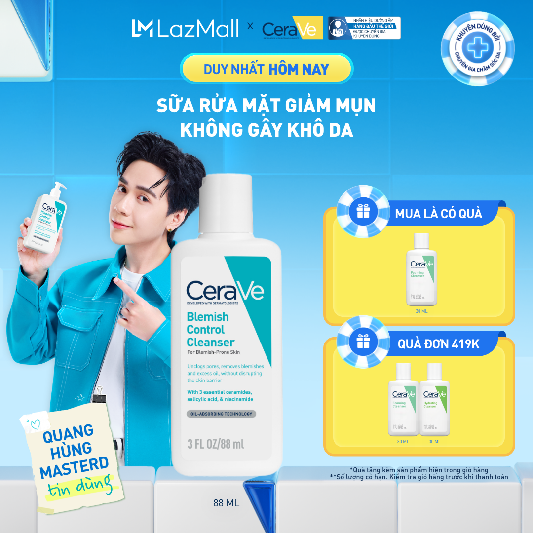Sữa rửa mặt giảm mụn CeraVe Blemish Control Cleanser 88ml