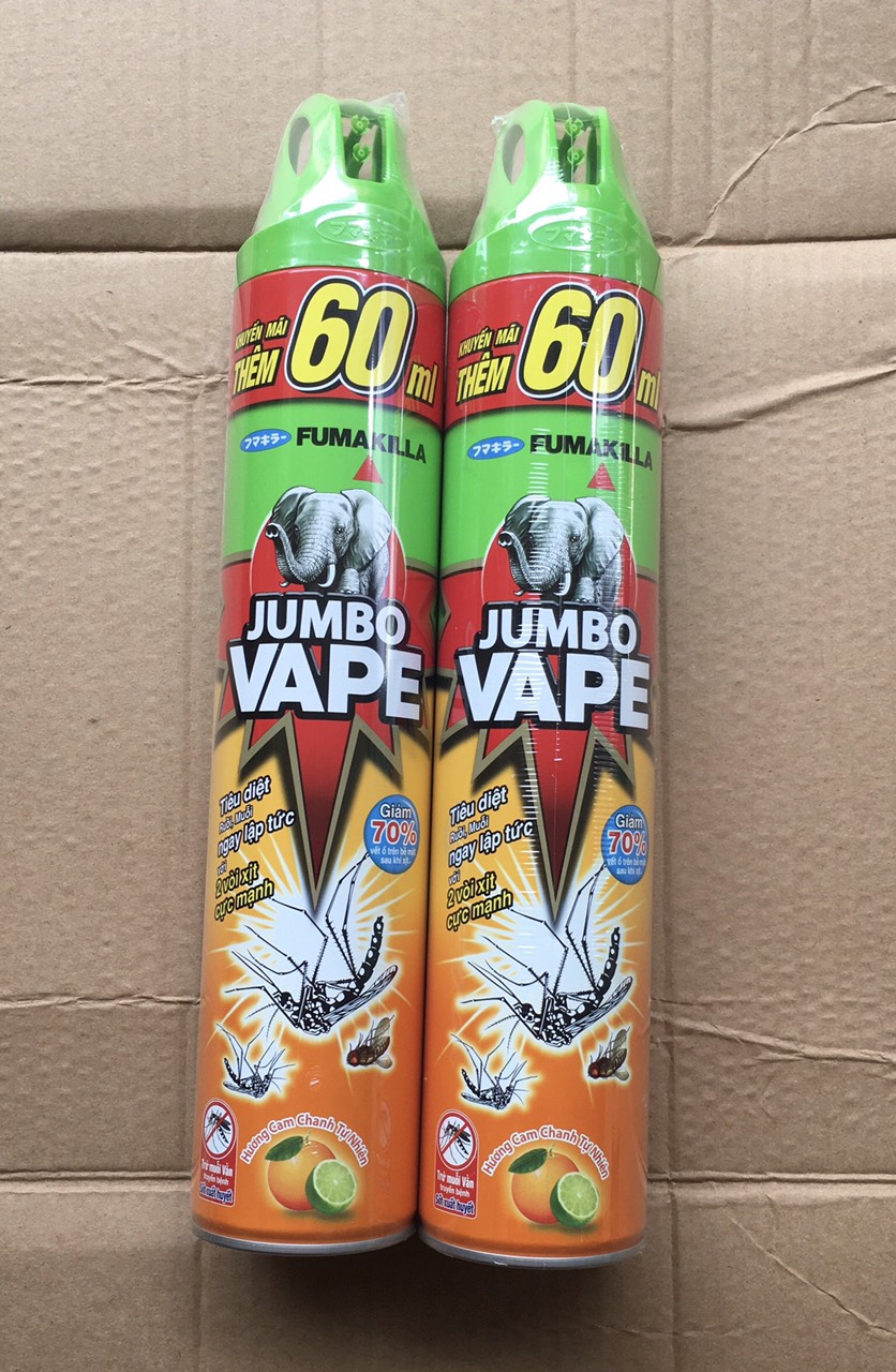 COMBO 2 Bình xịt muỗi Jumbo 600ml  Hương Chanh Tự Nhiên