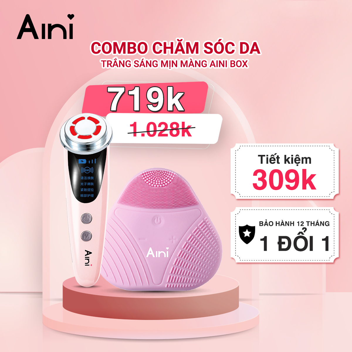 Combo chăm sóc da trắng sáng mịn màng aini box