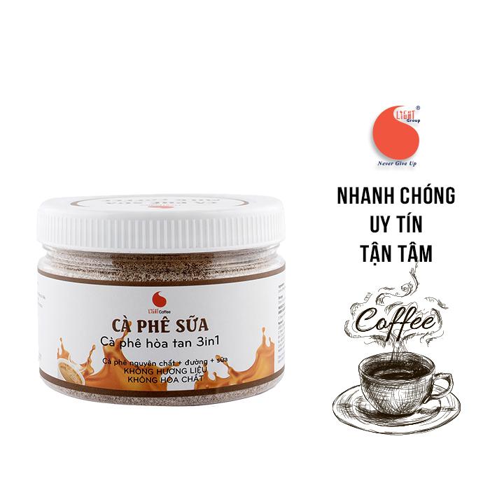 Cà phê sữa 3in1 hòa tan vị đậm đà không hương liệu hũ 230g Light Coffee