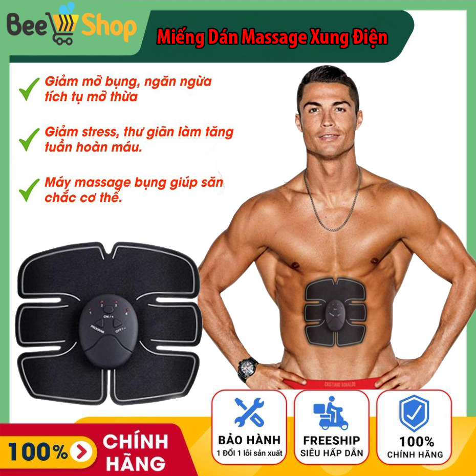 Miếng dán massage xung điện, Máy giảm béo bụng, miếng dán xung điện tập gym, miếng dán massage mini, miếng dán massage bụng, máy massage mini thư giãn, thiết bị tập cơ bụng 6 múi, đánh tan mỡ thừa, phù hợp với mọi lứa tuổi