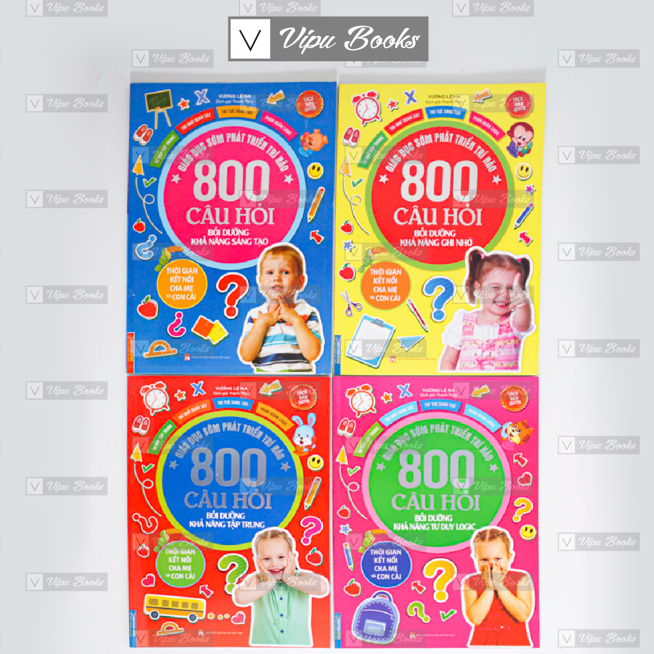 Sách - 800 Câu Hỏi - Combo 4 Quyển - Giáo Dục Sớm Phát Triển Trí Não