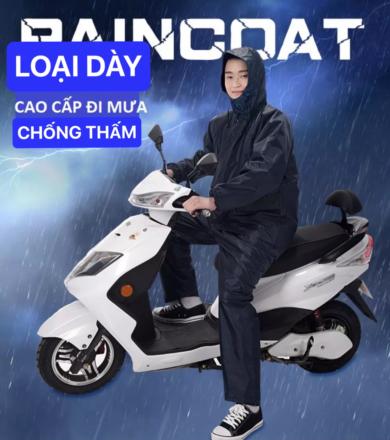 BỘ ĐỒ ĐI MƯA FREESIZE CHỐNG THẤM NƯỚC SIÊU BỀN - ÁO MƯA BỘ NAM NỮ CAO CẤP CHE KÍN NGƯỜI, ĐI XE MÁY CỰC TIỆN LỢI