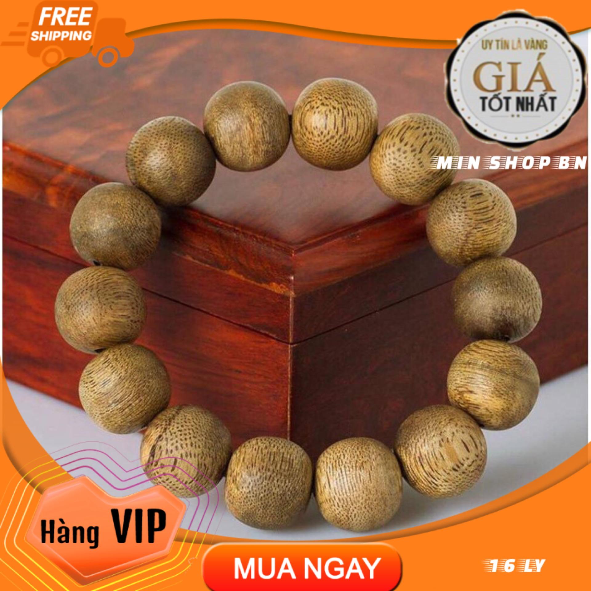 Vòng tay trầm hương thiên nhiên hạt tròn + Kèm hộp đựng cao cấp