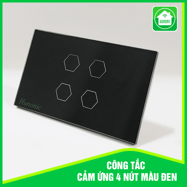 Công tắc cảm ứng hunonic 4 nút- kết nối wifi , bảo hành 1 đổi 1 trong 12 tháng , hotline hỗ trợ 0905323378.