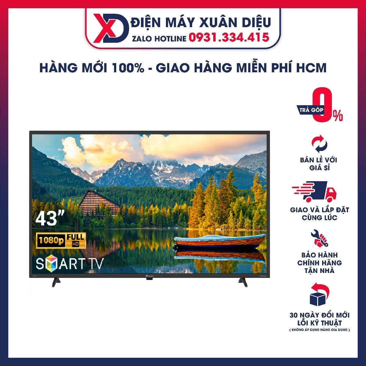 Smart Tivi Casper 43 inch 43FX5200 Hệ Điều Hành Linux, Hẹn Giờ Tắt Máy - giao hàng miễn phí HCM