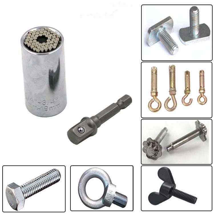 Bộ đầu khẩu đa năng lắp máy khoan vặn ốc từ 7-19mm siêu tiện lợi - Cờ lê đa năng lắp máy khoan