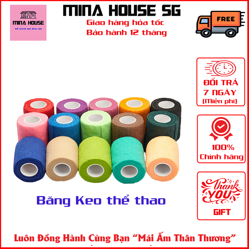 Băng keo thể thao, Băng quấn thể thao cao su non chống chấn thương, hỗ trợ thi đấu và tập luyện MINA HOUSE SG