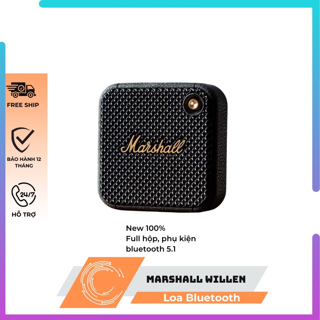 Loa marshall willen bluetooh - full box 100% - nhỏ gọn,bảo hành 12 tháng