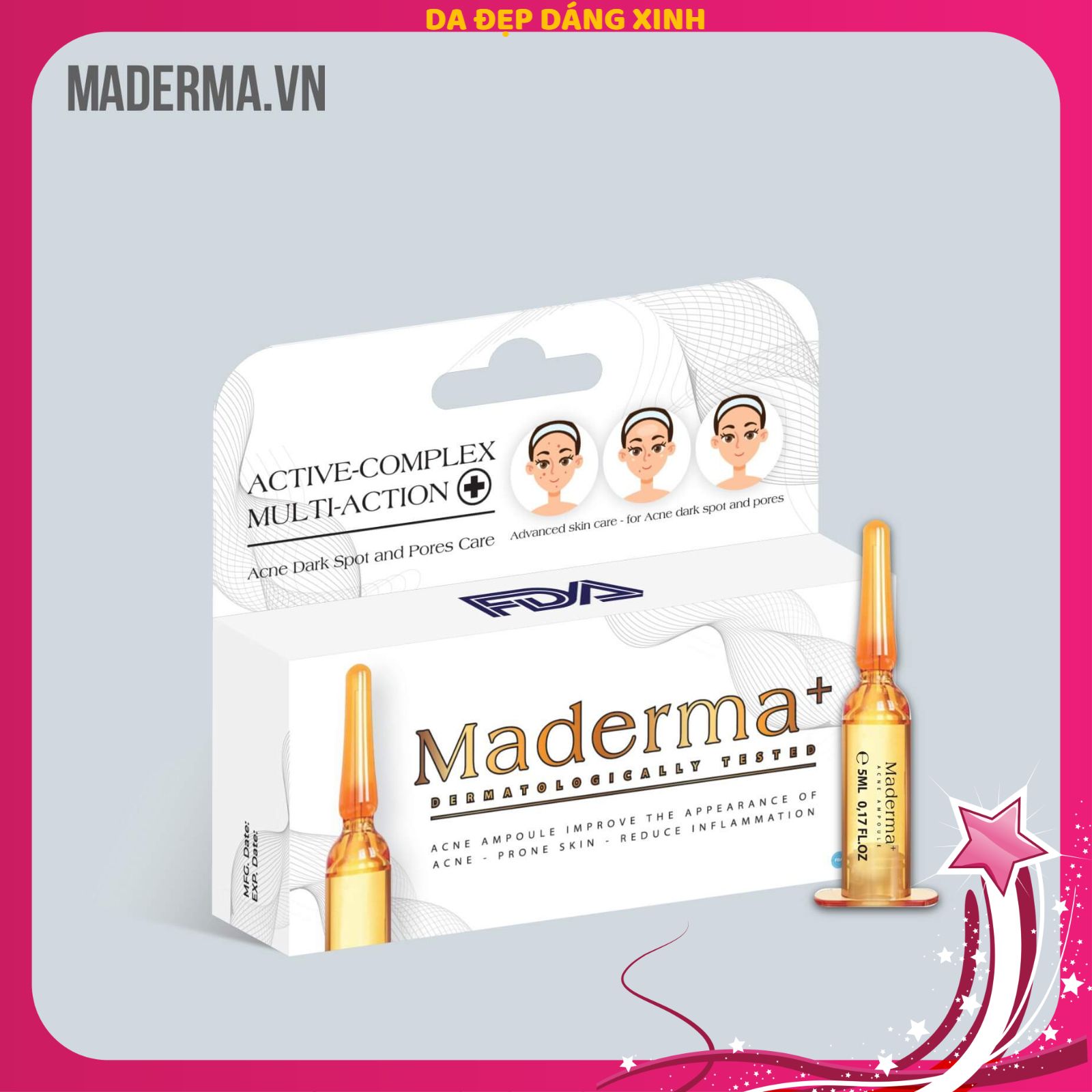 Serum giảm mụn thâm-Serum acnes ampoule Maderma+