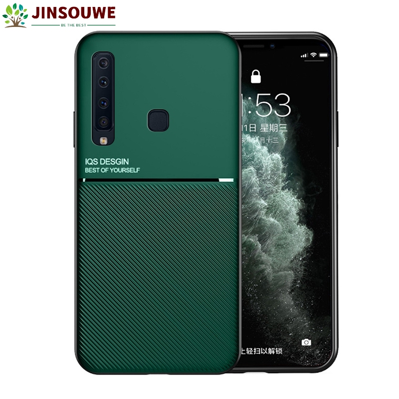 Dành Cho Samsung Galaxy A9 2018 Chống Sốc Nam Trai Kinh Doanh, Kết Cấu Da Mỏng Nhắn Tin Điện Thoại Di Động