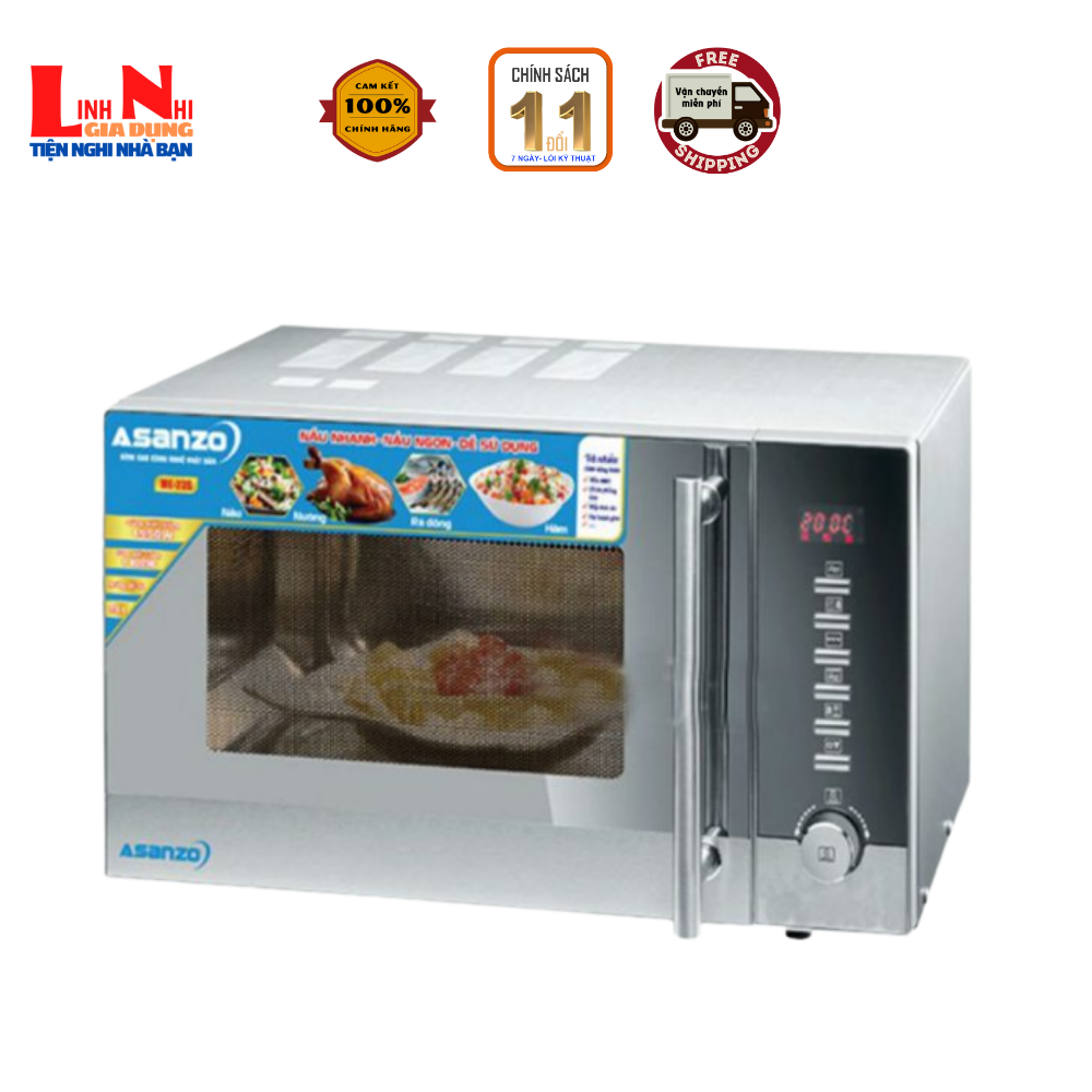 Lò Vi Sóng Điện Tử Asanzo 23 Lít, CS 1600W ME-23S Hâm- Nướng - Rả Đông Nhanh Cho Nội Trợ - Gia Dụng Linh Nhi