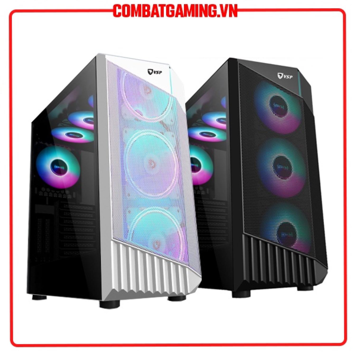 Vỏ case máy tính vsp gaming ka32 black - white