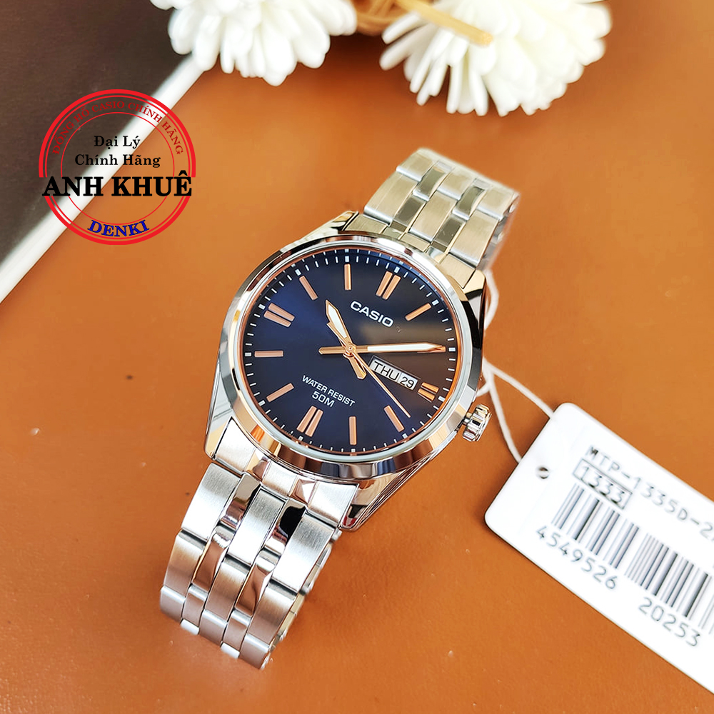 Đồng hồ nam dây kim loại casio standard anh khuê mtp-1335d-2a2vdf dây thép không gỉ