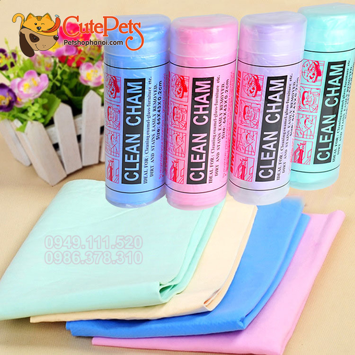 Khăn tắm cho chó mèo khăn siêu thấm đa năng clean cham - cutepets