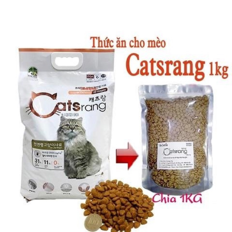 Thức ăn cho mèo catrang gói chiết 1kg và 500g