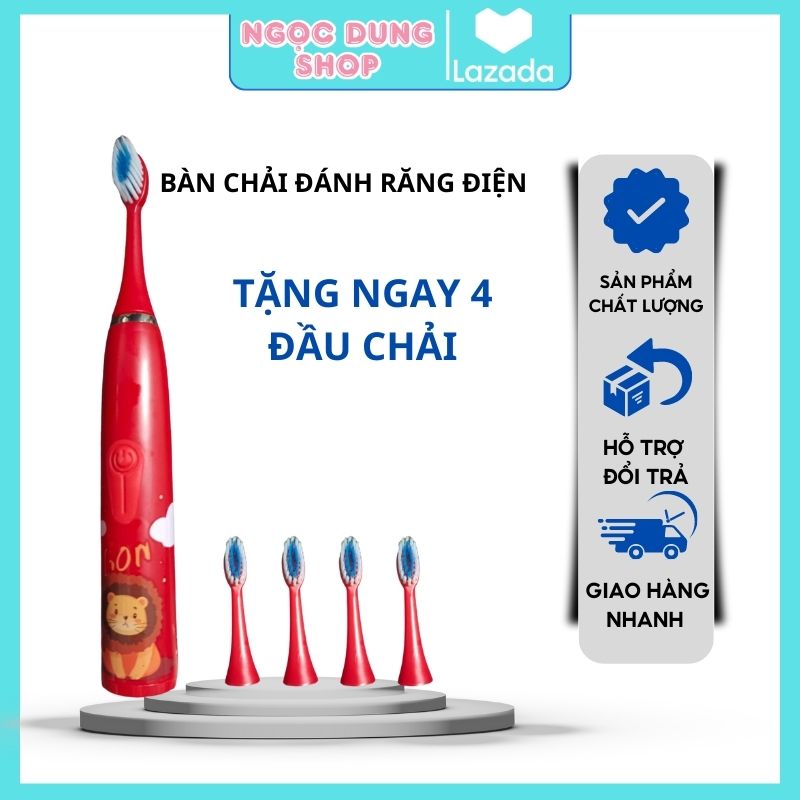 Bàn chải điện cho bé. bàn chải chạy bằng pin thông minh tự động làm sạch răng cho bé.